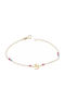 Kids Bracelet from Gold 9K with Σταυρό, Baby Girl & Stones