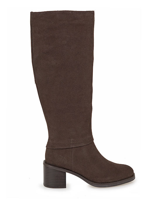 Clarks Δερμάτινες Γυναικείες Μπότες Καφέ