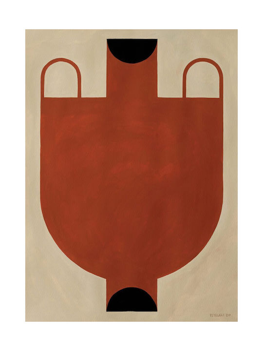 Poster Silhouette A Vase 06 Beige Orange 40 X 50 Cm Poster Club