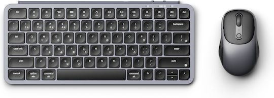 Keychron B1 Pro Combo KCBD3-GR Безжичен Bluetooth Комплект Клавиатура и Мишка Гръцка Съвместим с Mac Space Grey