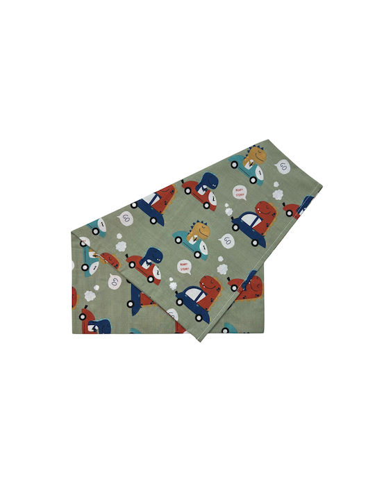 Bunny Bebe Dinoprasino Baby Pillowcase Made of 100% Cotton Multicolour 45x33cm