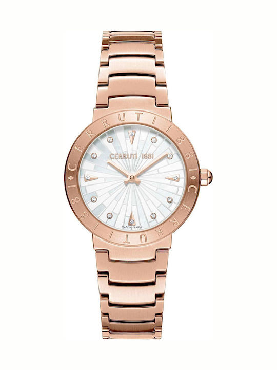 Cerruti Crystals Women's Watch with Pink Gold M...