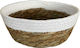 Round Wicker Bread Basket White Diameter 20cm x Height 9cm