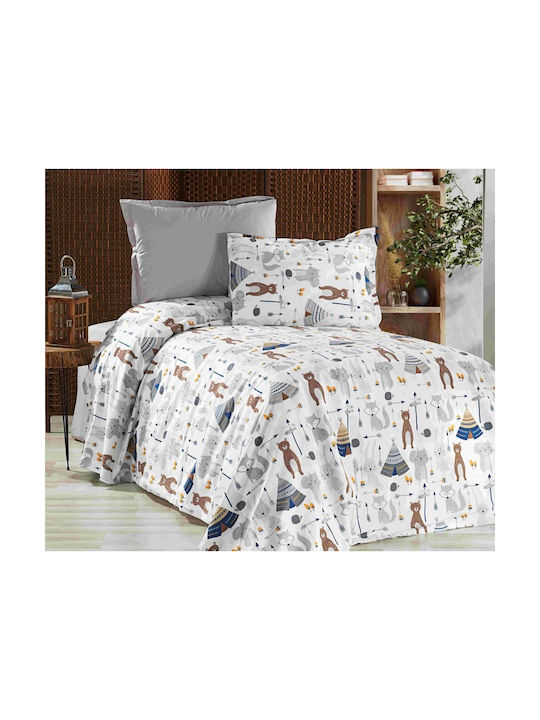 MayHome Baby Bettbezug Set mit Kissenbezug Gray 120x160cm.