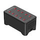 Suport de Încărcare cu 10 Porturi USB-A 40W în culoarea Negru (CSU10)