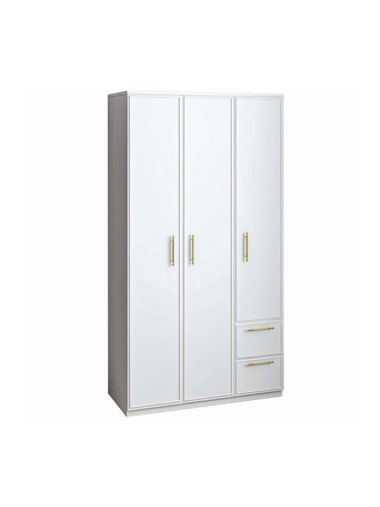 Dreifachtür Kleiderschrank Vespera White 90x45x...