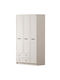 Triple Door Wardrobe White 105x52x210cm