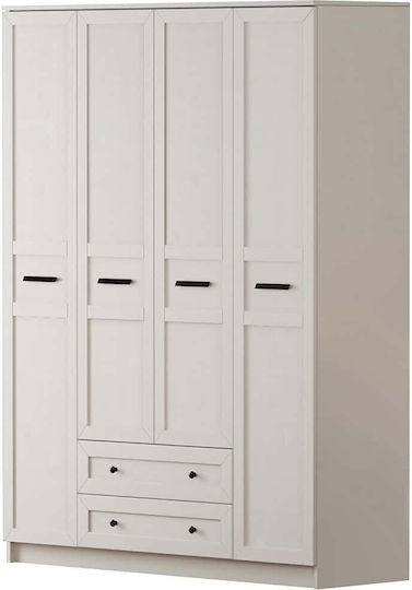 Vier Türen Kleiderschrank White 140x52x210cm