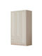 Triple Door Wardrobe White 105x52x210cm