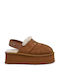Winter Women's Slippers with Fur Brown