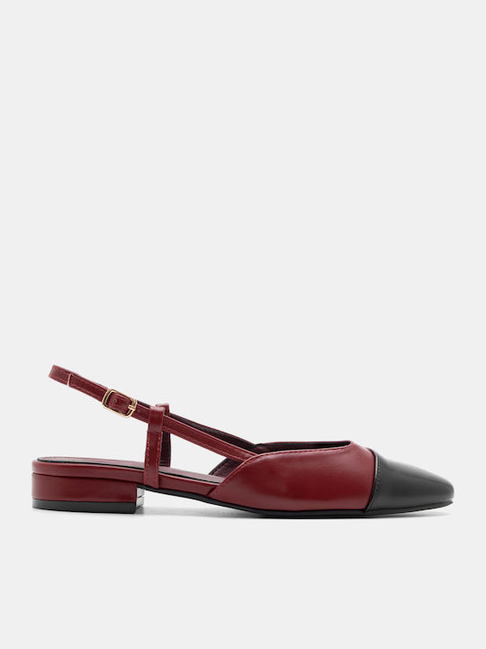 Leather Slingback Ballerinas Burgundy