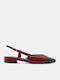 Leather Slingback Ballerinas Burgundy