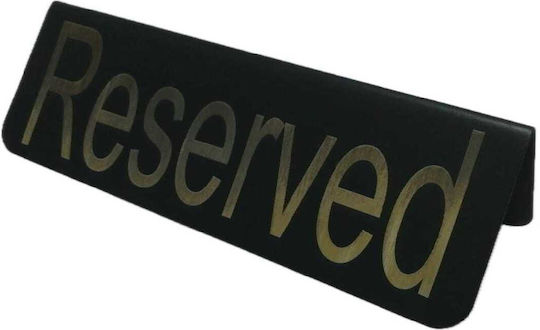 Επιτραπέζια Σήμανση Ανοξείδωτη 18/10 Reserved 16×5.5εκ Διπλής Όψεως Μαύρη