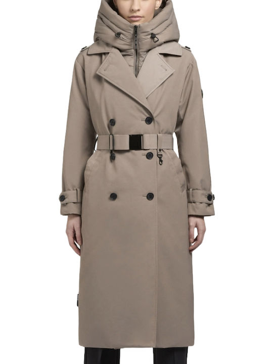 Khujo Grey, Greige Trenchcoat