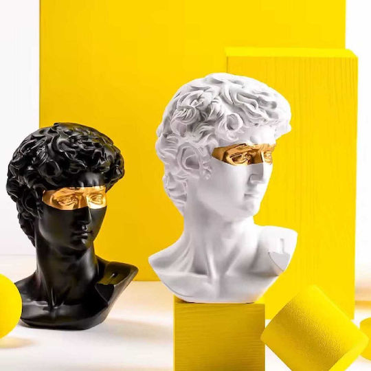 Διακοσμητικό Δαπέδου Επιτραπέζιο Greek God Head Black Gold 47x31x61cm
