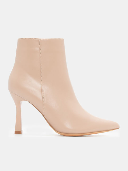 Luigi Leather Women's Ankle Boots Beige