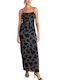 Maxi Evening Velvet Drape Dress Grey