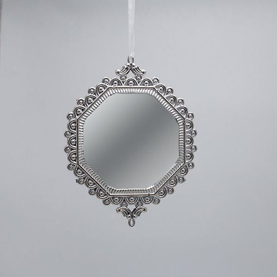 Στολίδι Καθρέφτης Ασημί 12x15.5cm