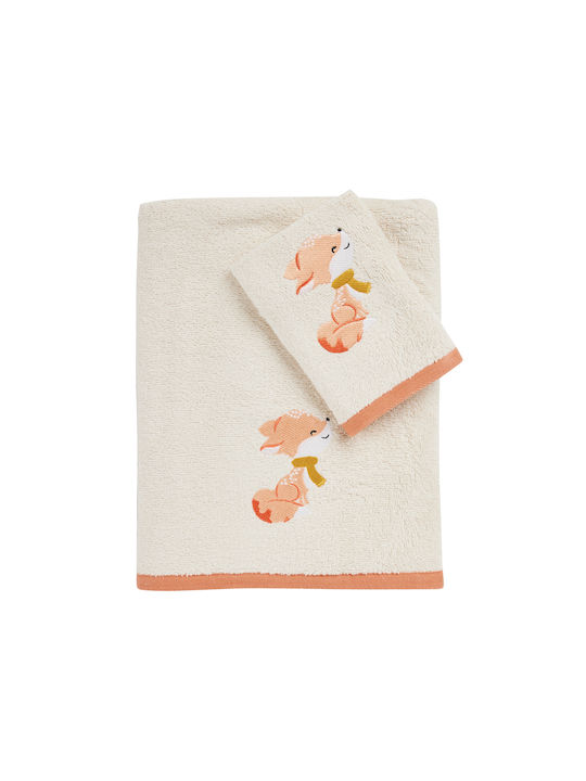 Das Home Σετ Βρεφικές Πετσέτες 2τμχ Ivory, Teracotta Βάρους 420gr/m²