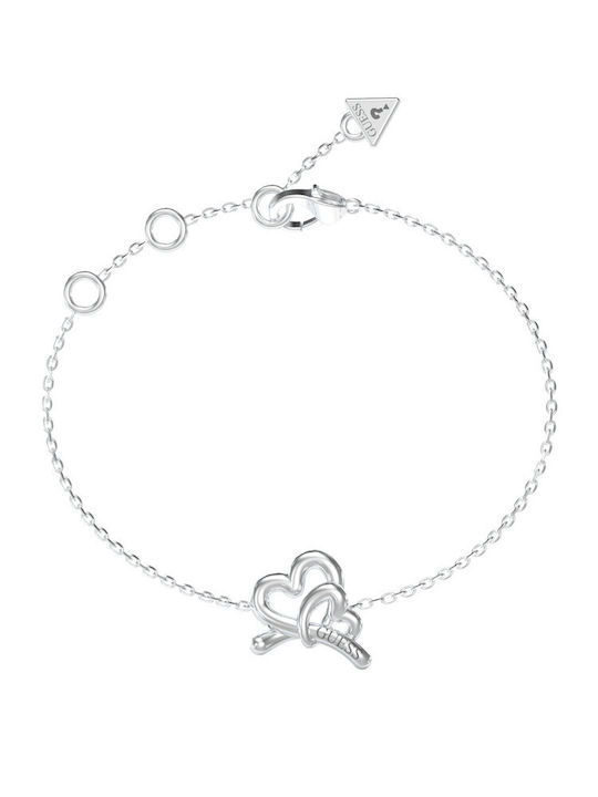 Guess Women's Bracelet with Heart Design Made of Steel 21cm