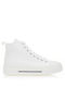 Damen Flatforms Stiefel Weiß