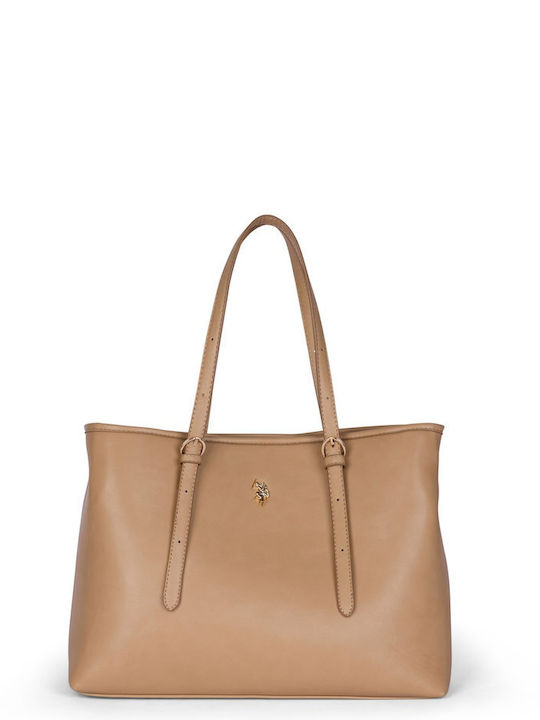 U.S. Polo Assn. Women's Bag Shopper Shoulder Beige