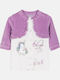 Joyce Baby Bodysuit Long-Sleeved Velvet White-lilac