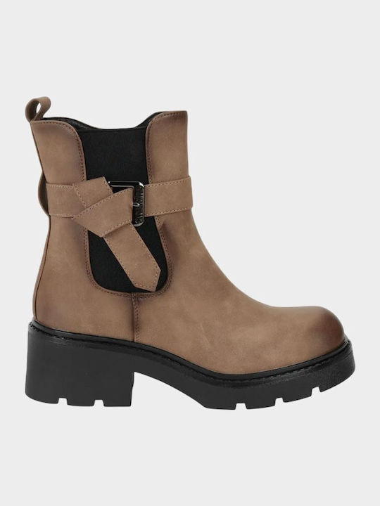 Damen Stiefeletten mit Absatz Braun