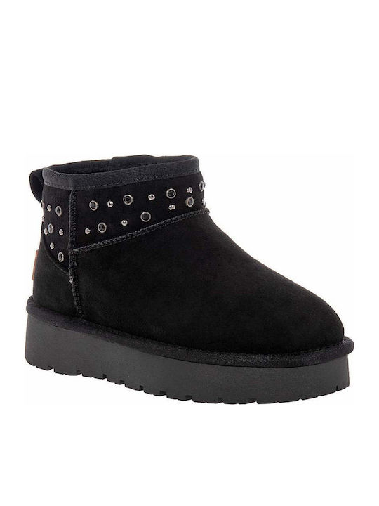 Xti Suede Παιδικά Μποτάκια Μαύρα