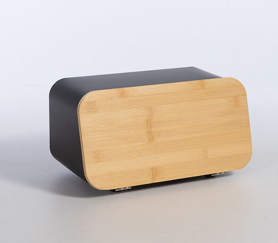 Nef-Nef Homeware Καλάθι Ψωμιού με Καπάκι Μεταλλικό Μαύρο 34.5x19x17cm Nef-Nef Homeware Καλάθι Ψωμιού με Καπάκι Μεταλλικό Μαύρο 34.5x19x17cm
