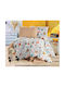 MayHome Set Kids Duvet Cover Semi-double with Pillowcase Cotton Beige 180x240cm