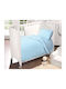 MayHome Bettdecke Für Krippe Baumwolle Hellblau 120x160cm