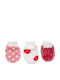 Set Kids Gloves MIttens for Newborn Red 3pcs