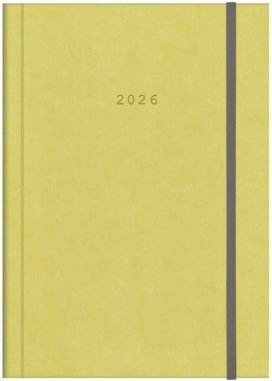 Next Ημερολόγιο 2026 Velvet Ημερήσιο Δετό Λαχανί Λάστιχο 17x25εκ Δυνατότητα Εκτύπωσης