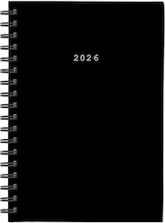 Next Ημερολόγιο 2026 Basic Ημερήσιο Σπιράλ Μαύρο 17x25εκ Δυνατότητα Εκτύπωσης
