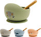 Queen Mother Baby Food Bowl Elephant Made of Silicone Green
