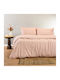 Melinen Owen Bettlaken King Size mit Gummibettlaken 180x200+30cm Rosa 4 Stück