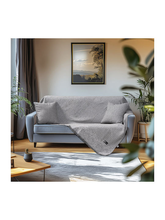Beauty Home Ριχτάρι Διθέσιου Καναπέ Chenille 170x240εκ. Γκρι