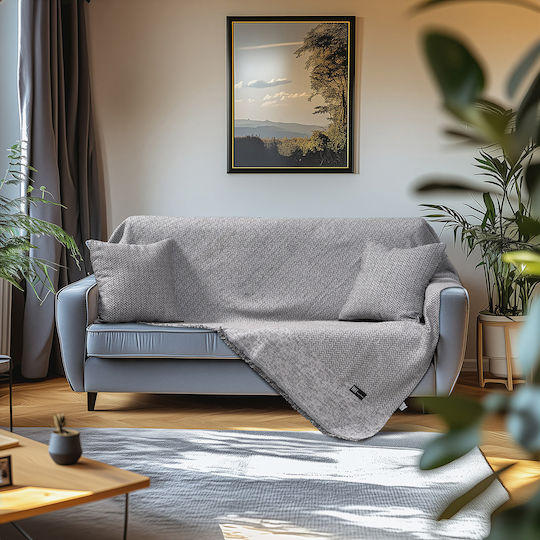 Beauty Home Sofa Throw 2 Seater Chenille 170x240cm Gray 8640DITH