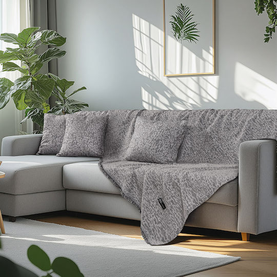 Beauty Home Überwürfe Set 2 Stück Chenille Grau 8642SÉT2