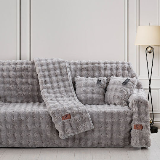 Beauty Home Three-Seater Sofa Throw Fur 180x300cm Gray 8721TRIOTH