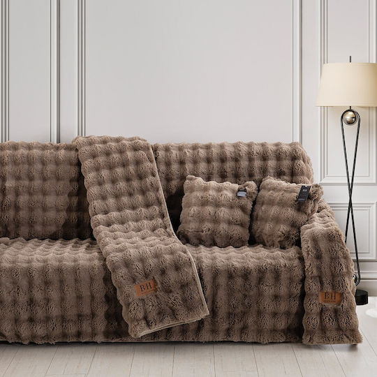 Beauty Home Throws Set 3 pcs Fur Mocha 8722Set3