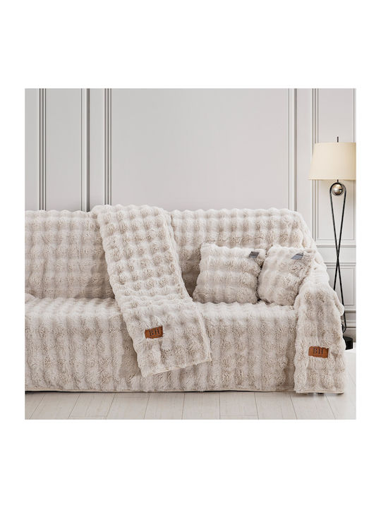 Beauty Home Beauty Home Sofa Throw Fur 180x250cm Ecru