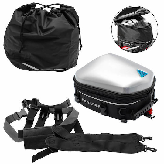 Motowolf Waterproof Motorcycle Tail Bag Silver