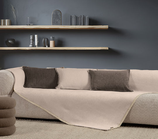 Nef-Nef Homeware New Tanger Ριχτάρι Τετραθέσιου Καναπέ Ζακάρ 180x350εκ. N.beige/ecru