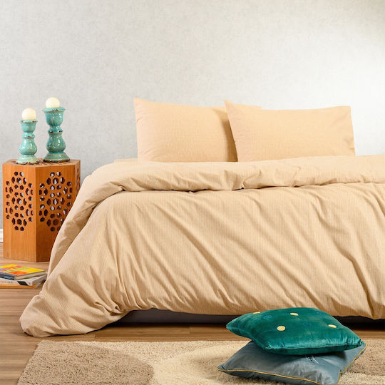 Melinen Duvet Cover Set Cotton Single with Pillowcase 165x245 Owen Beige