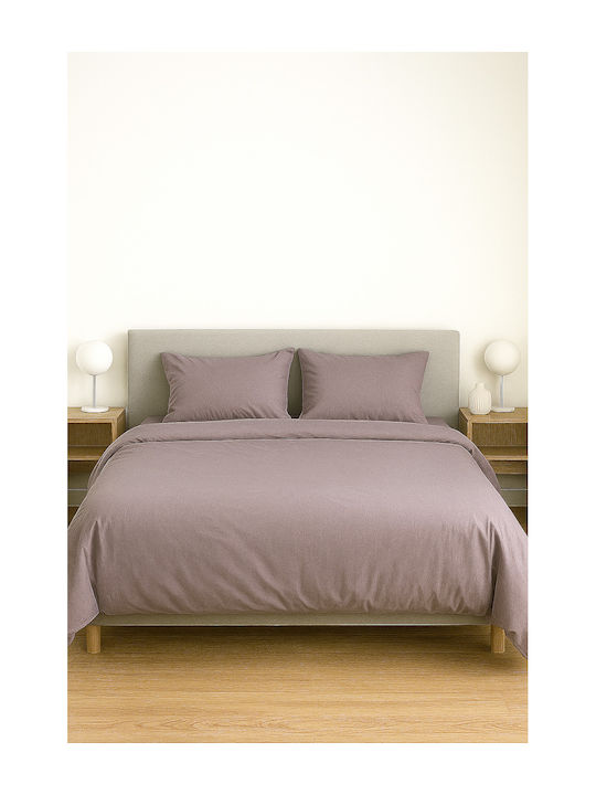 Duvet Cover Cotton Single 160x240 Τ180 Purple