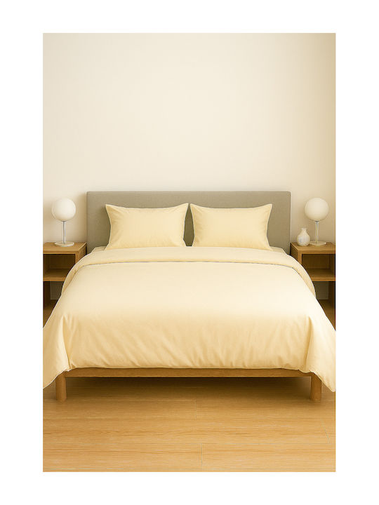 Duvet Cover Cotton Single 160x240 Τ180 Ecru