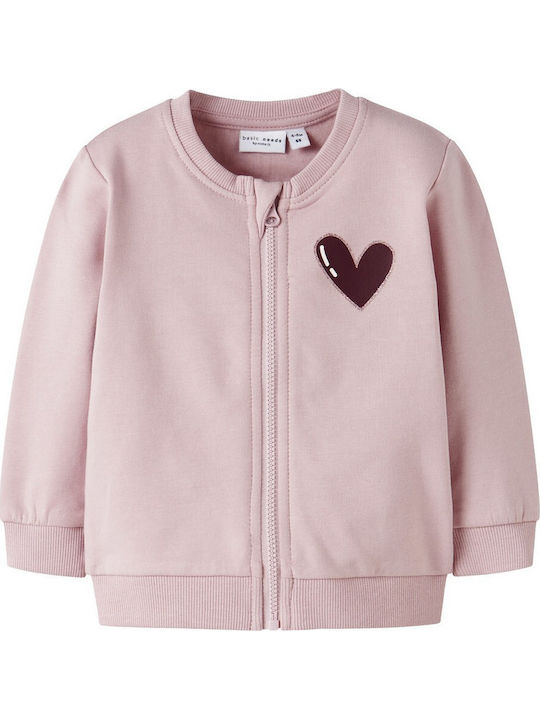 Kids Sweatshirt Cardigan Pink