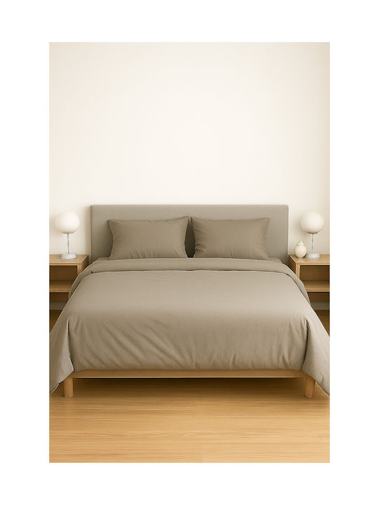 Τ180 Pillowcase with Envelope Cover Γκρι Λαδί 53x73cm.